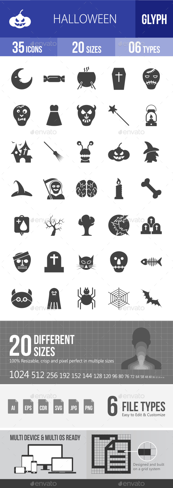 Halloween Glyph Icons - Icons