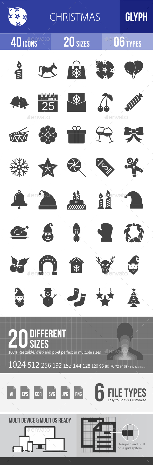 Christmas Glyph Icons - Icons