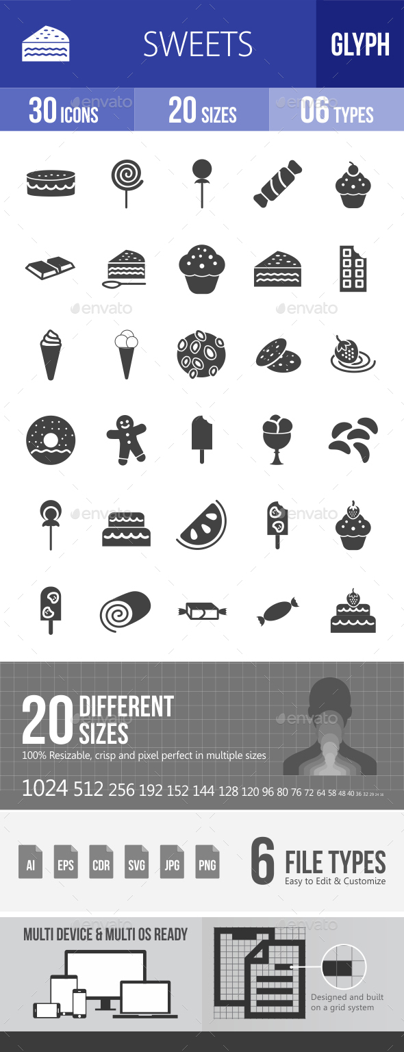 Sweets Glyph Icons - Icons