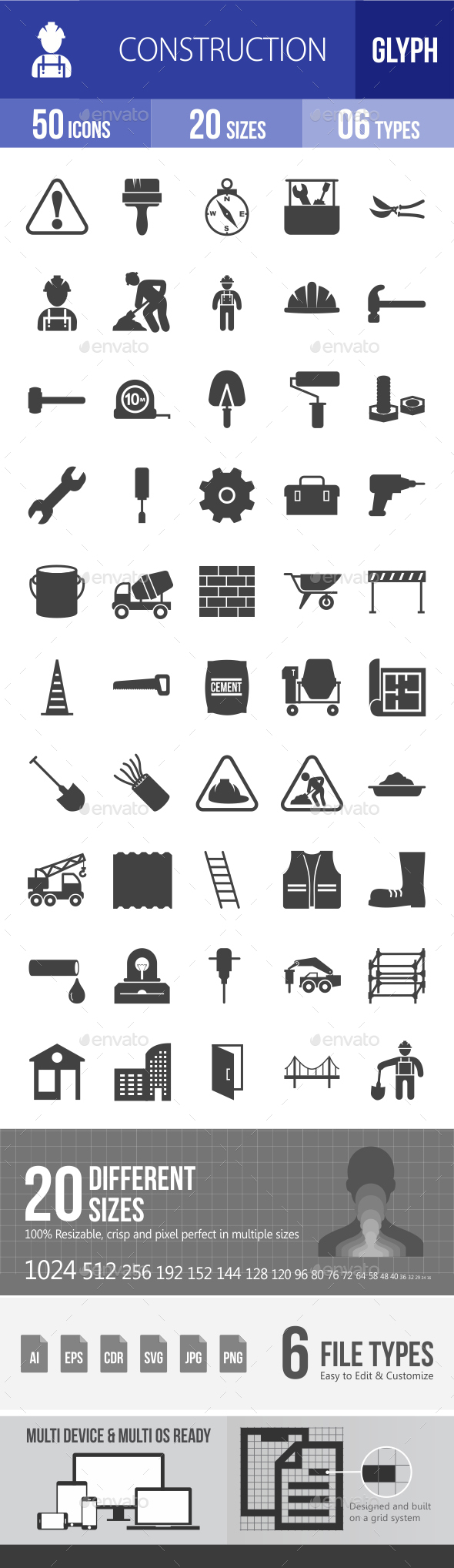 Construction Glyph Icons - Icons