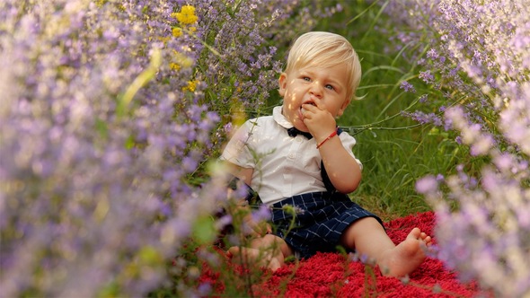 Kid Smiling in Lavender