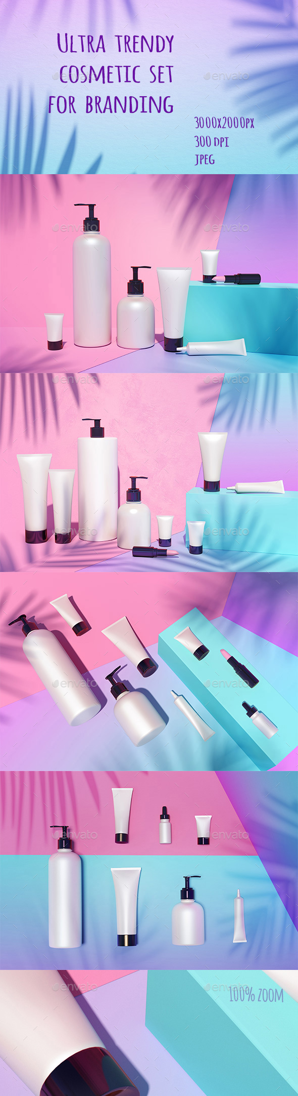 Cosmetic Mock Up Under the Sunlight - 3D Backgrounds