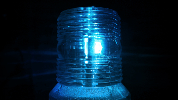 Blue Safety Light Flashing in the Dark alt