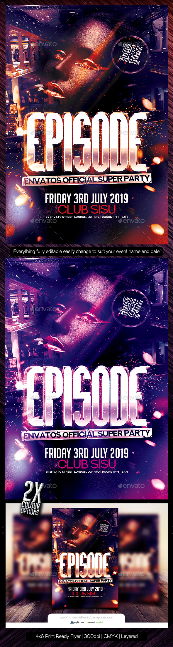 Episode Flyer Template PSD - Clubs & Parties Events
