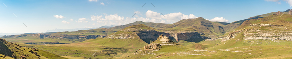Panoramic view of the landscape at Golden Gate - Stock Photo - Images