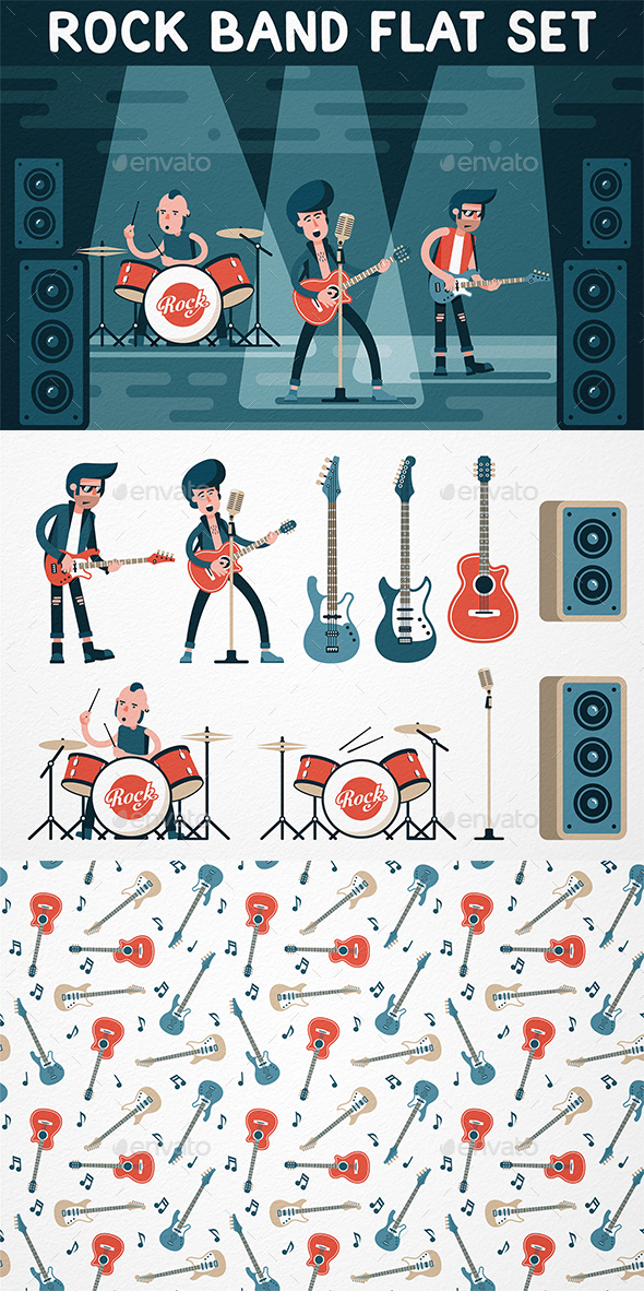 Rock Band Flat Set - People Characters