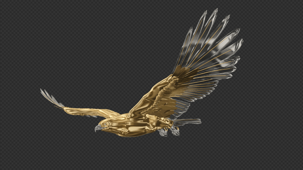 Gold Eagle Side Angle View Transparent Loop