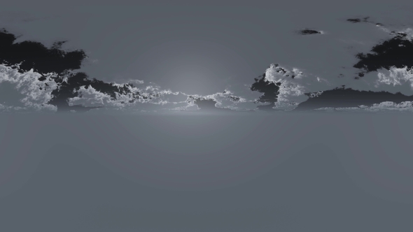 Vr 360 Degree Panorama Of Sky And Clouds At Night, Motion Graphics