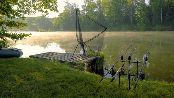 Fog on Fishing Pond