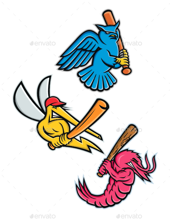 Wildlife Baseball Sporting Mascot Collection - Sports/Activity Conceptual