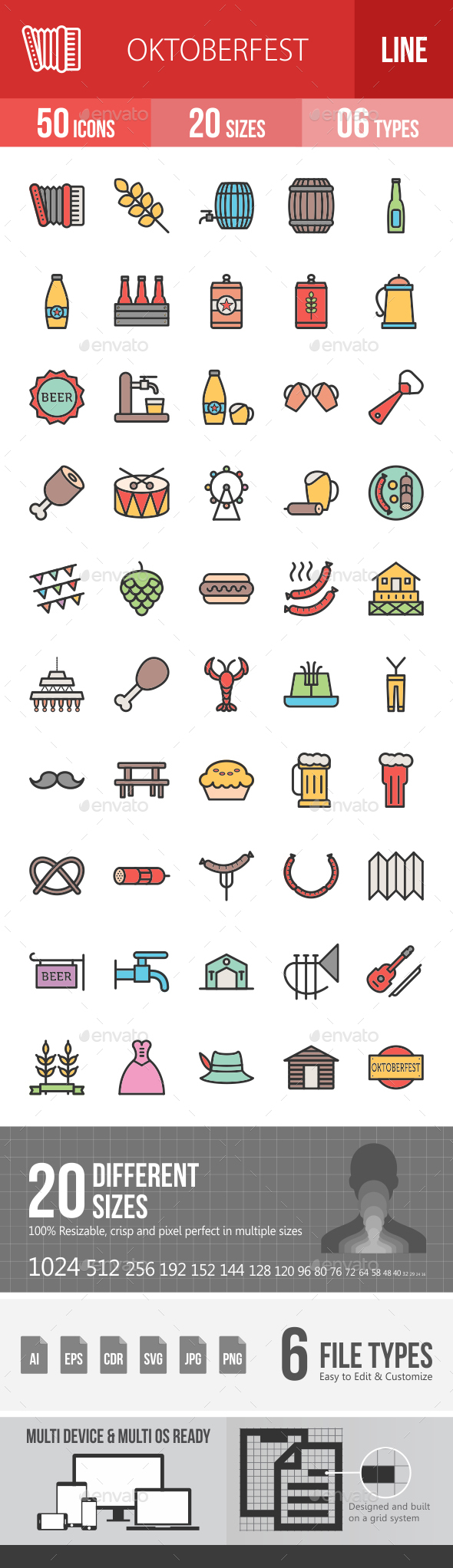 Oktoberfest Filled Line Icons - Icons