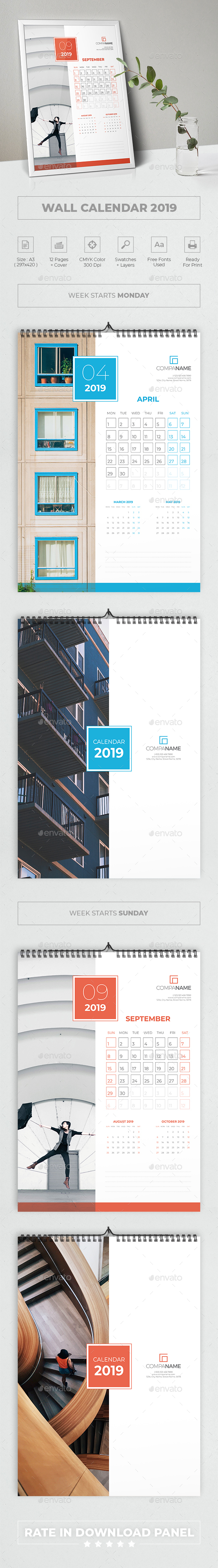 Wall Calendar 2019 - Calendars Stationery