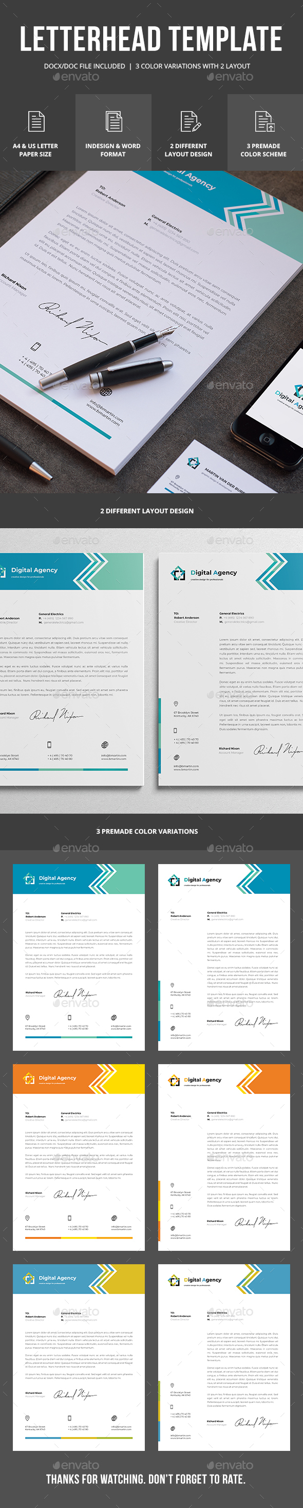 Letterhead Template - Stationery Print Templates