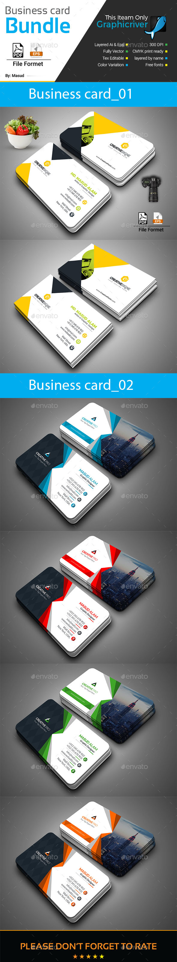 Business Card Bundle 2 in 1 in Business Card Templates