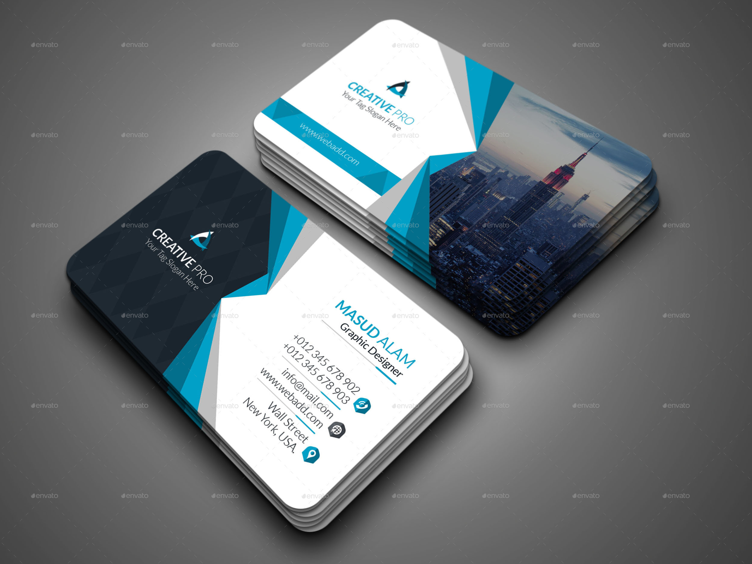 Business Card Bundle 2 in 1 in Business Card Templates - product preview 1