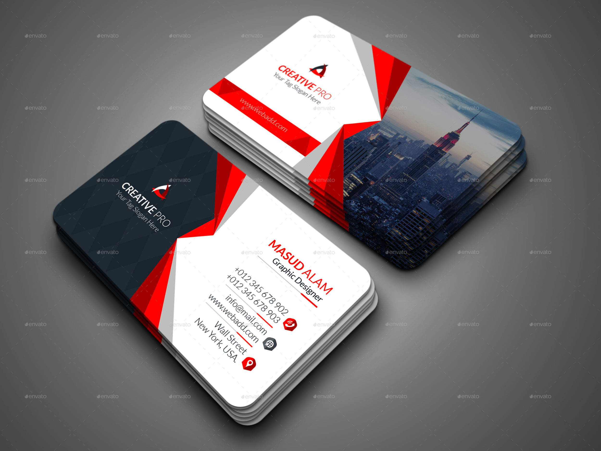 Business Card Bundle 2 in 1 in Business Card Templates - product preview 2