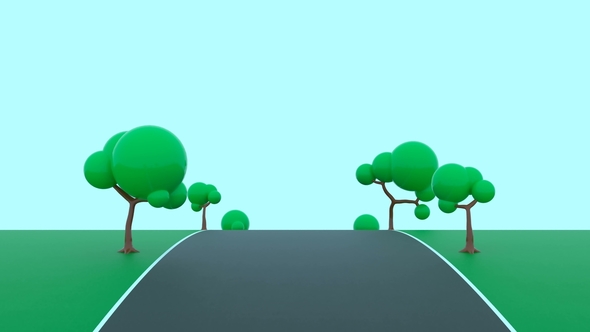 Camera Moves on an Empty Highway Trees alt