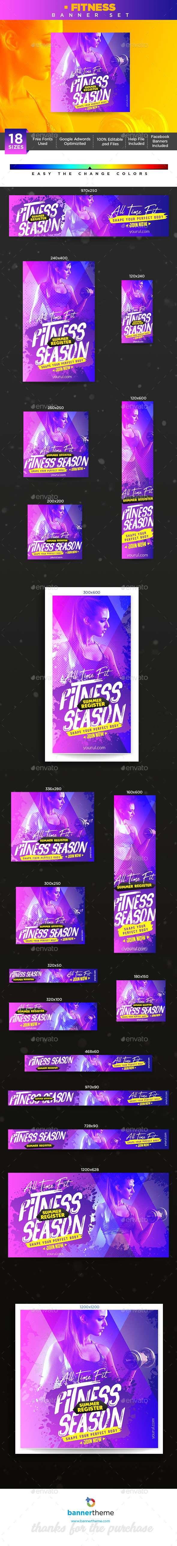 Fitness Banner - Banners & Ads Web Elements