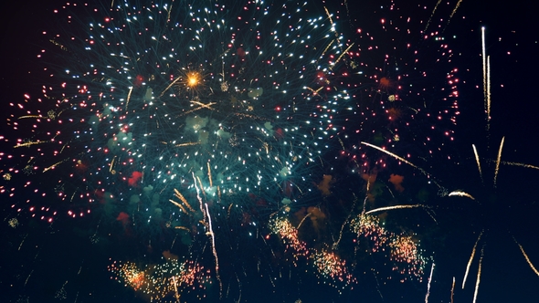 Multicolored Lights in the Sky at Night. alt