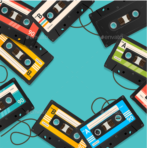 Audio Cassette Tape Background Card - Backgrounds Decorative