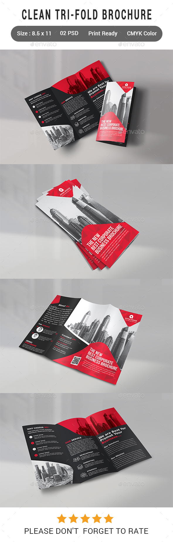 Clean Tri-fold Brochure in Brochure Templates