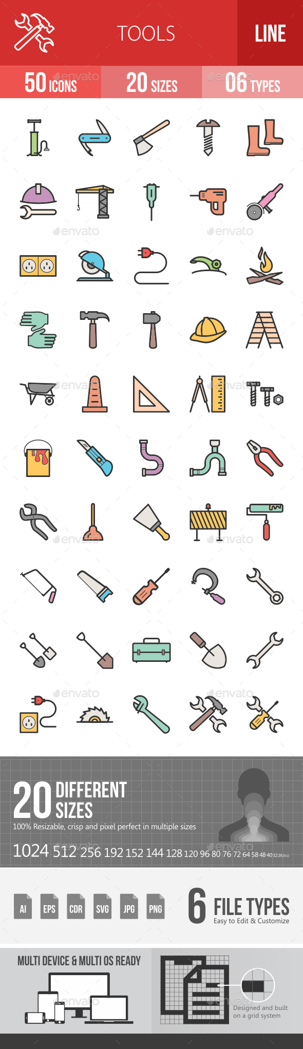 Tools Filled Line Icons - Icons