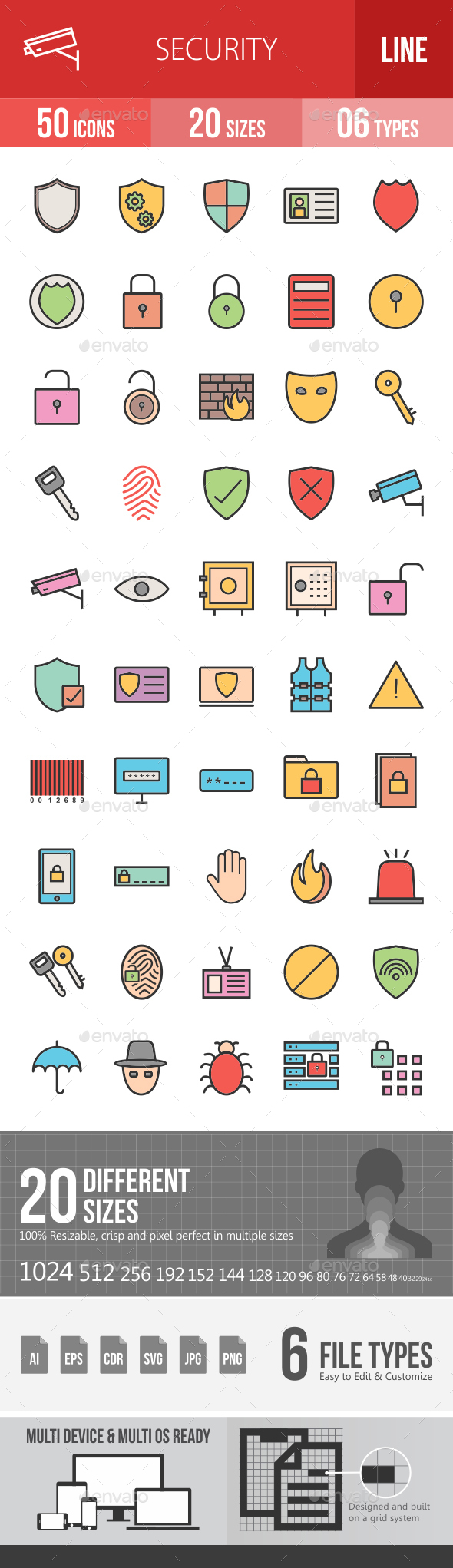 Security Filled Line Icons - Icons