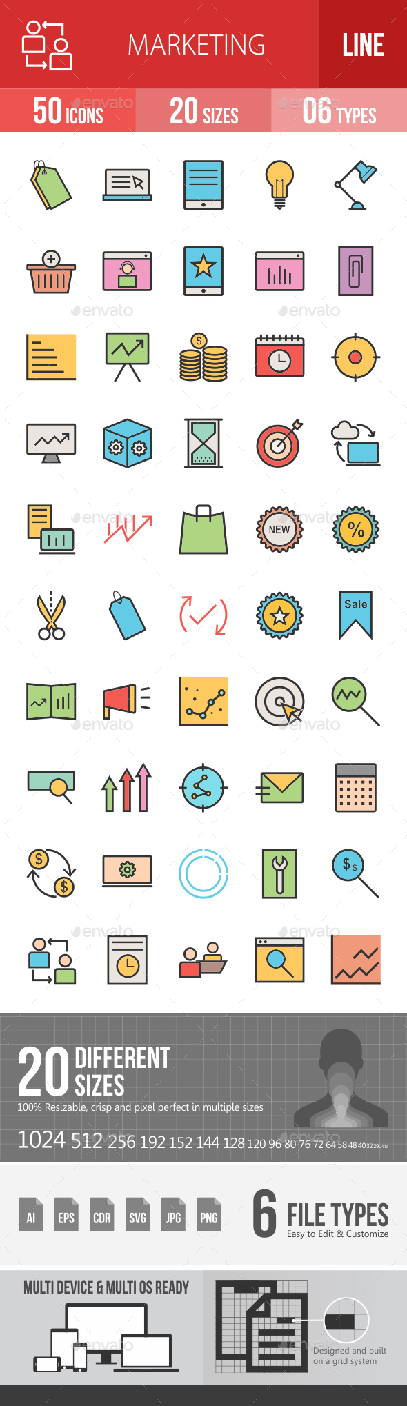 Marketing Filled Line Icons - Icons