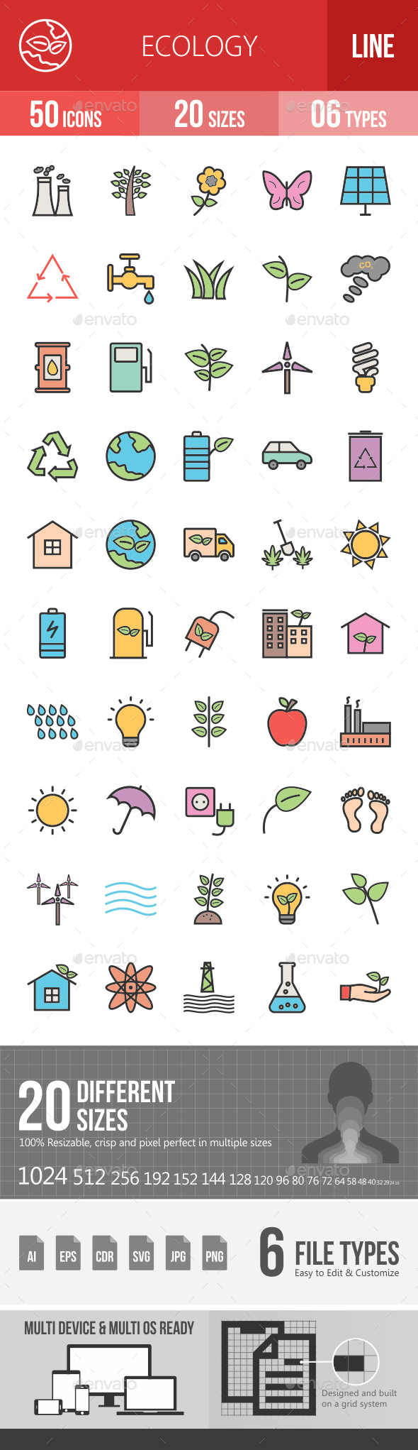 Ecology Filled Line Icons - Icons