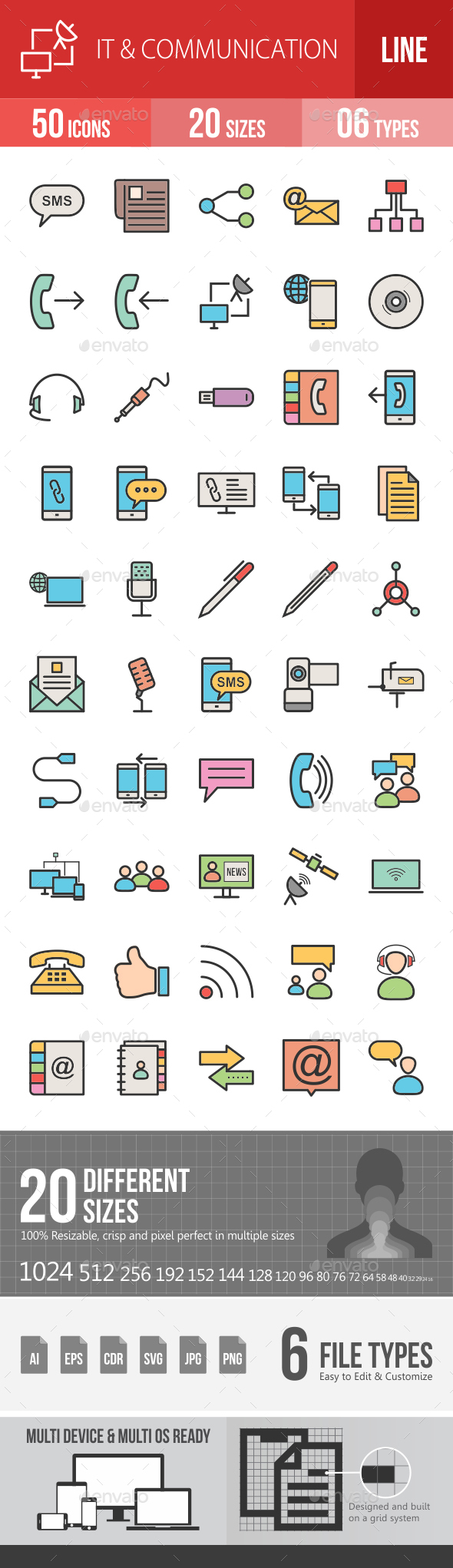 IT & Communication Filled Line Icons - Icons