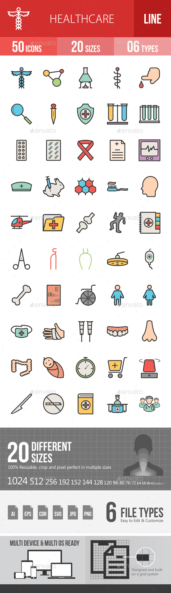 Healthcare Filled Line Icons - Icons