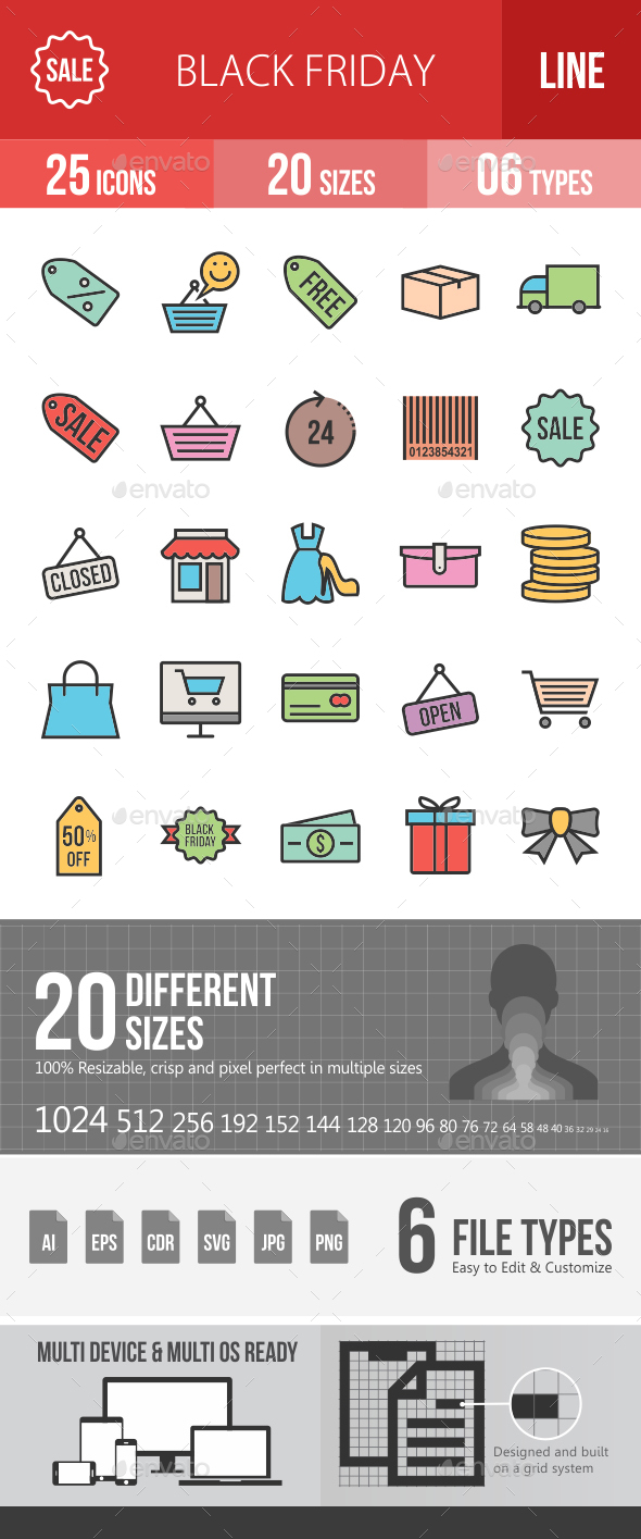 Household Objects Filled Line Icons - Icons