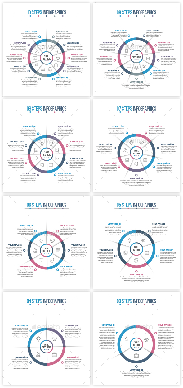 Business Circle Infographics (03 to 10 Steps) - Infographics