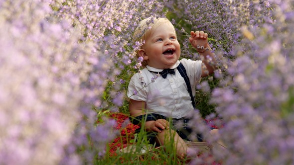 Happy Baby in Lavender