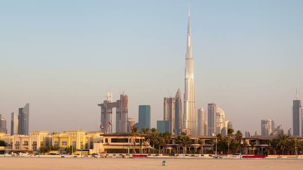 Downtown Dubai From Daria Island, Stock Footage | VideoHive