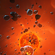 Flying Through Asteroids to Planet and Star Flying Through Asteroids to Planet and Star - VideoHive Item for Sale
