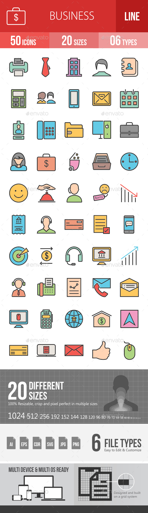 Business Filled Line Icons - Icons
