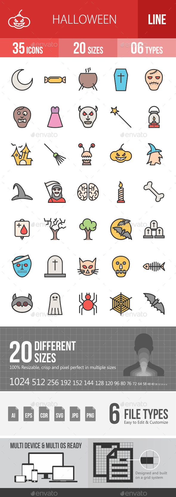 Halloween Filled Line Icons - Icons