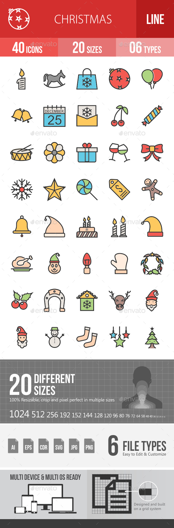 Christmas Filled Line Icons - Icons