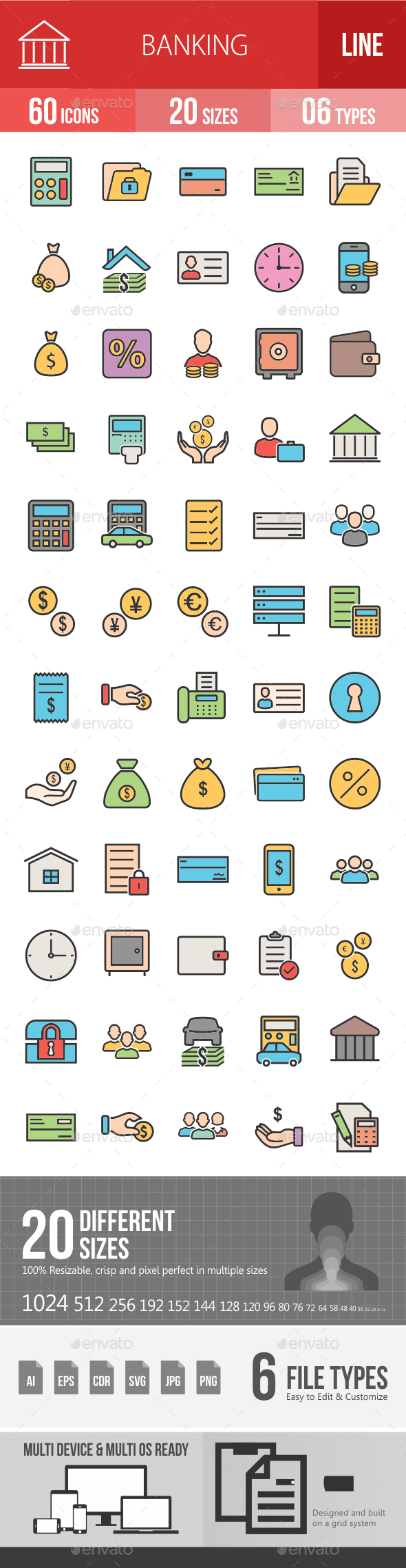 Banking Filled Line Icons - Icons
