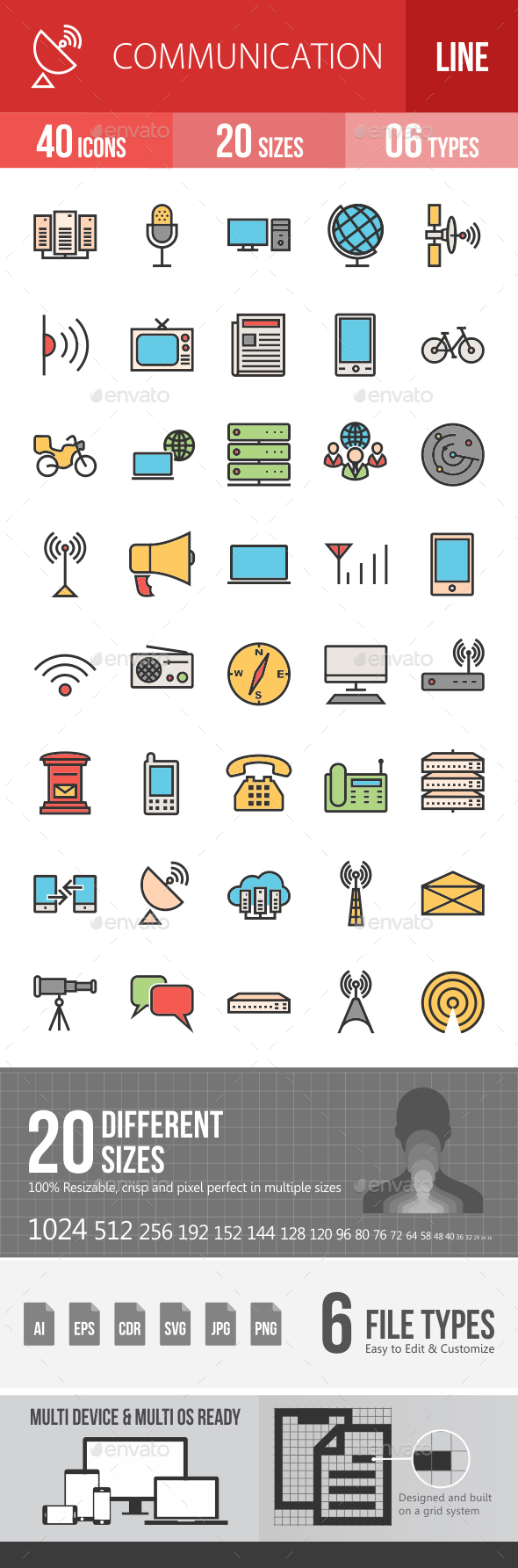Communication Filled Line Icons - Icons