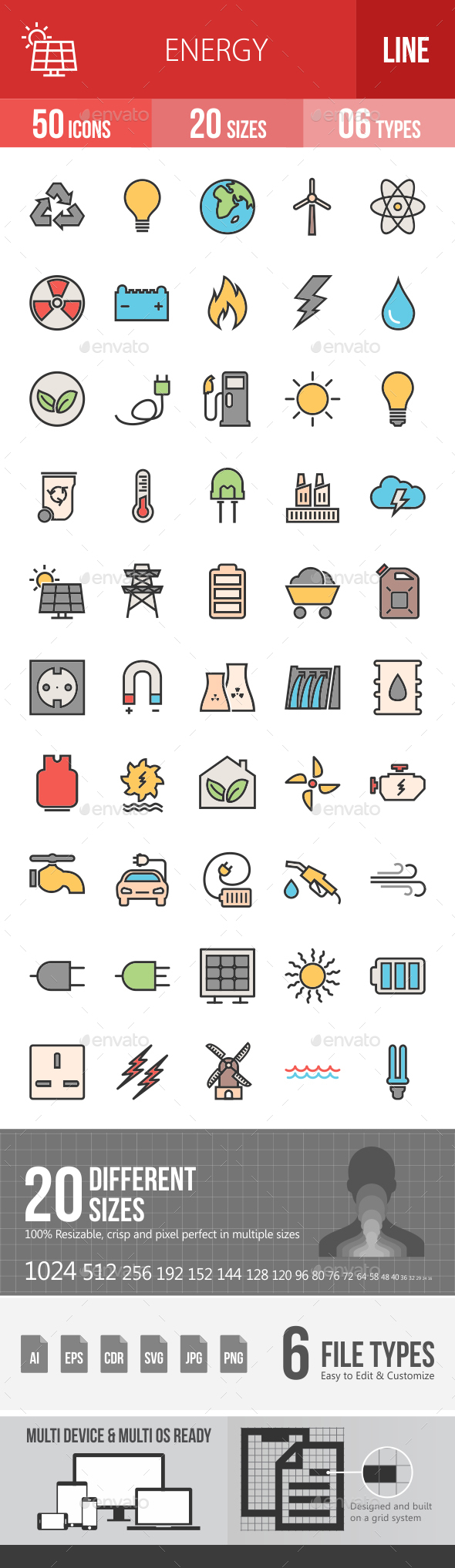 Energy Filled Line Icons - Icons