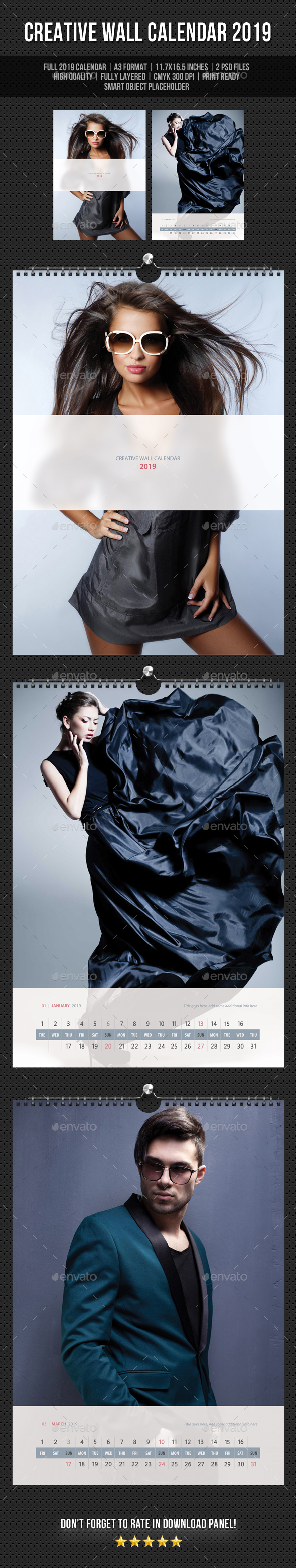 Creative Wall Calendar 2019 V16 - Calendars Stationery