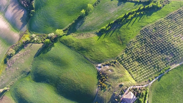 Tuscany Aerial Landscape at Evening in Italy alt