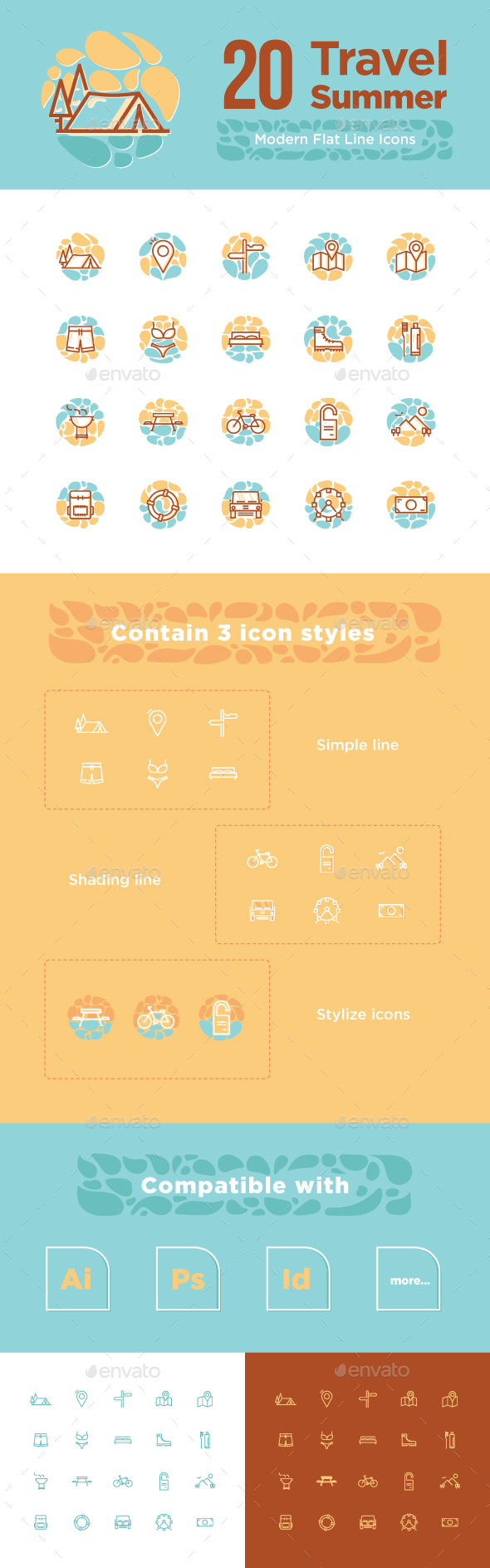 20 Travel Summer icon sets in Business Icons - product preview 1