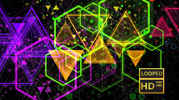 Pulsating Colored Geometric Shapes