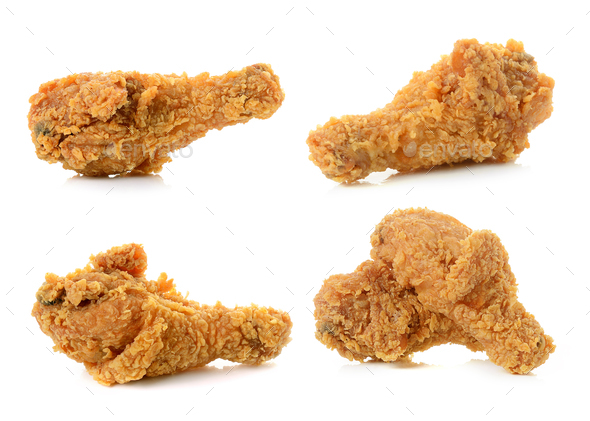 Download Fried Chicken On White Background Stock Photo By Sommai Photodune