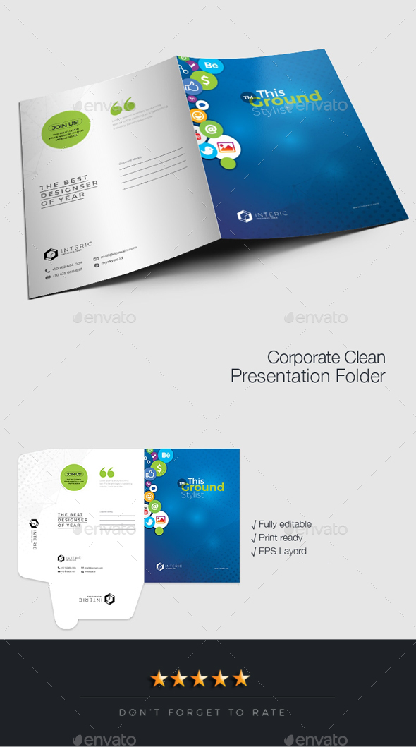 Social Media Presentation Folder - Stationery Print Templates