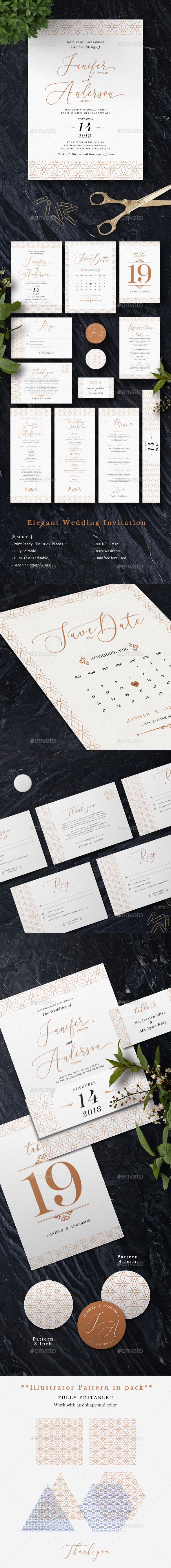 Elegant Wedding Invitation - Cards & Invites Print Templates