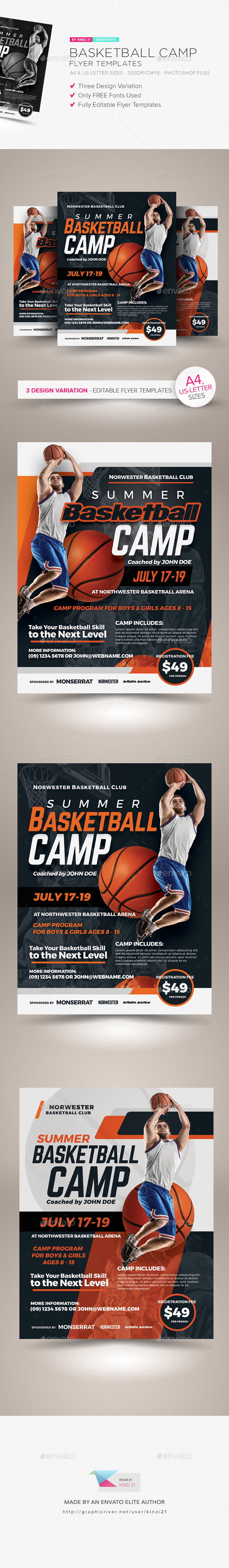 Basketball Camp Flyer Templates by kinzishots | GraphicRiver